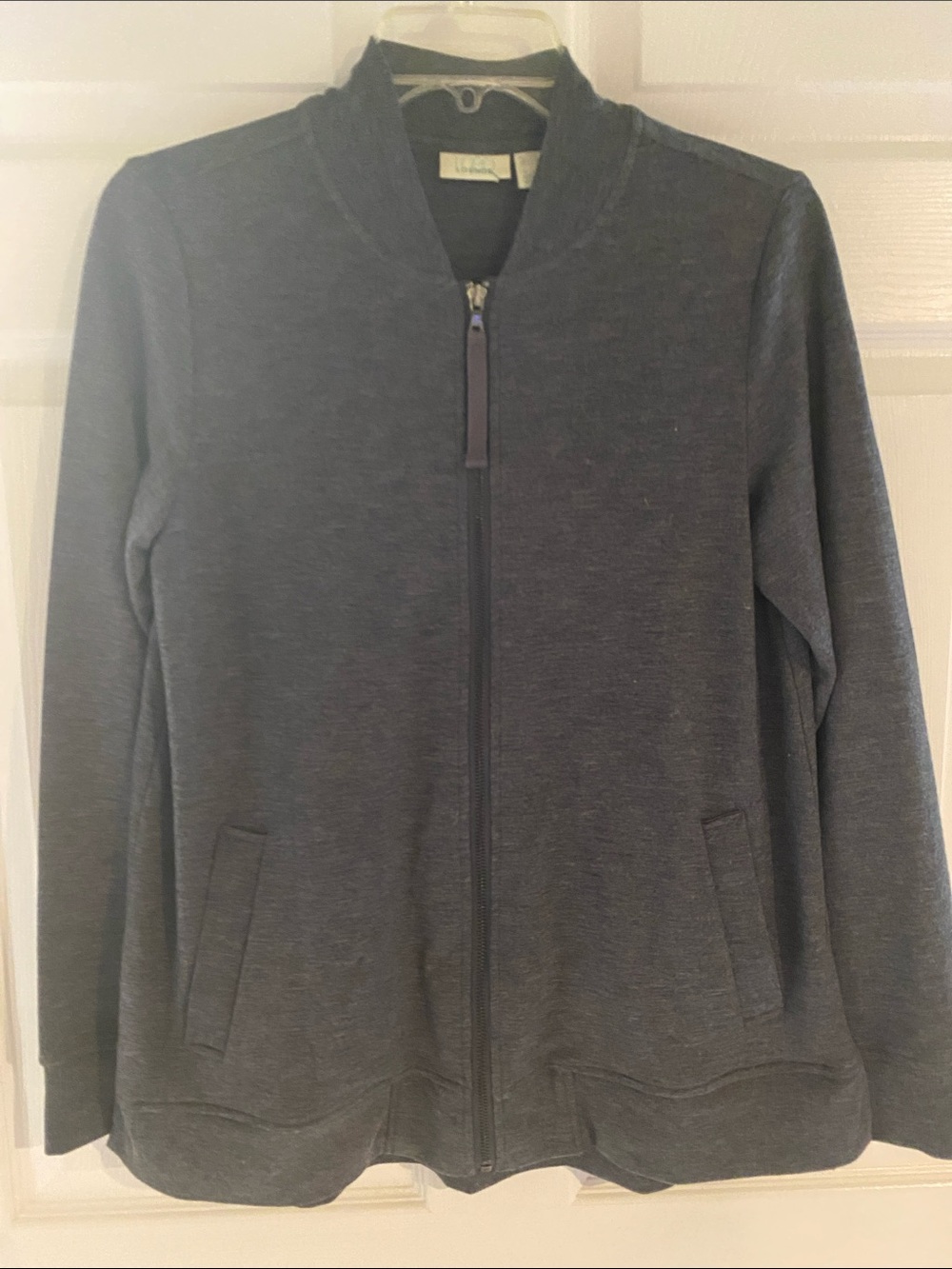Women's Dark Gray Full-Zip Knit Bomber Top/Jacket